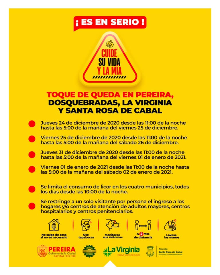 Restrictions for Pereira de Colombia December 2020
